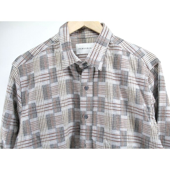 PEREGRINE Farley Check Brushed Cotton Button Up Shirt Large - Picture 2 of 8